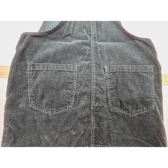 Dark Green Corduroy Button-Up Pinafore/ overall  Dress W Adjustable Straps - Picture 5 of 7